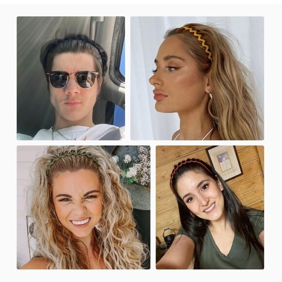 9pc Solid Wave-Shape Hair Claw Hairband - Picture 5 of 12